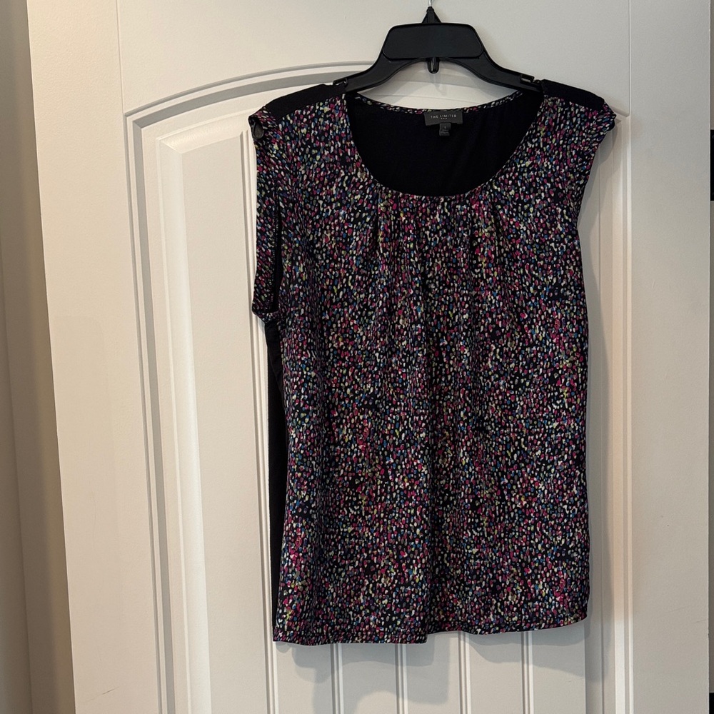 The Limited Black and Multicolor Patterned Blouse